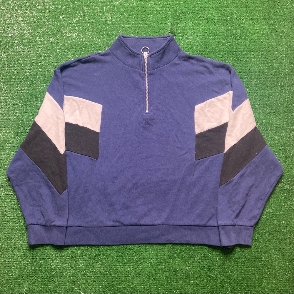 PINK Victoria's Secret Quarter Zip Pullover Sweatshirt Navy Size M